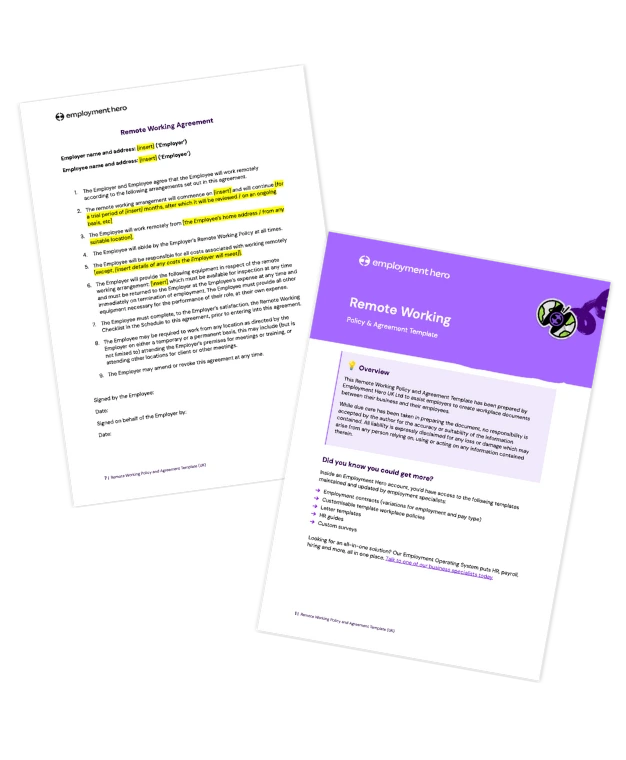 Remote work policy and agreement template